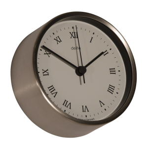 Clausen Quartz ur i poleret rustfrit stål m. hvid urskive