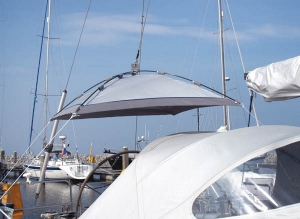 Blue Performance Sunshade Free Hanging - solsejl str. L