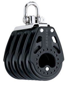 Harken Carbo Blok 75 mm 4-dobbelt med svirvel