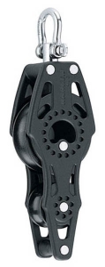Harken Carbo Blok 75 mm enkelt, Violin med svirvel og hundsvot