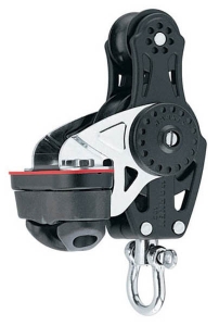 Harken Carbo Blok 75 mm Violin med svirvel og 150 Cam-Matic