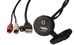 Panel monteret AUX og USB-kabel på 1 meter