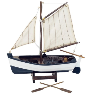 Modelsejlskib med årer 22x22 cm