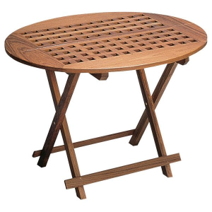 Roca klapbord ovalt i teak 65x57x80cm