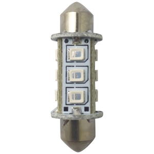 1852 LED lanterne pinolpære 37mm 10-36Vdc rød, 2 stk