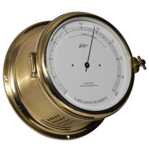 Schatz Royal (6" skive) Hårhygrometer i poleret og lakeret messing