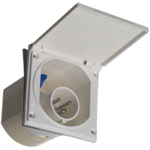 CEE Hanstik til indbygning m/stænktæt låg, 220V